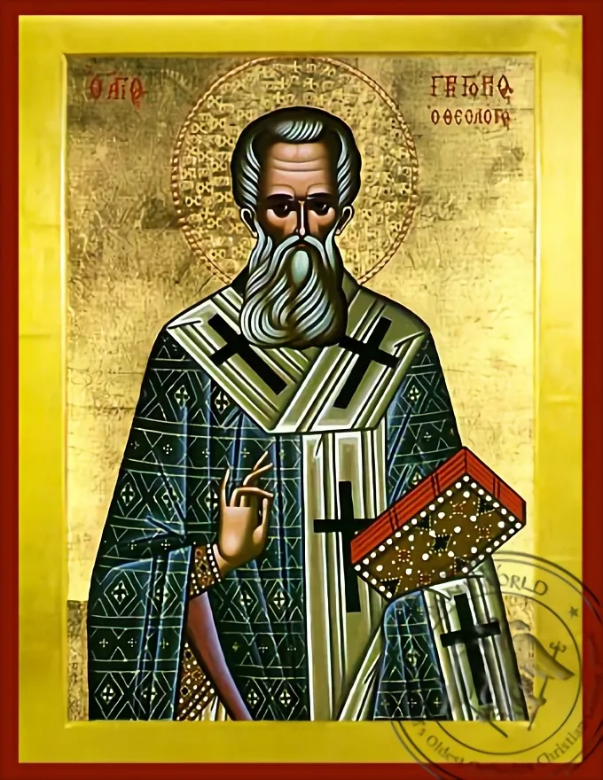 Святой Григорий Богослов, византийская икона