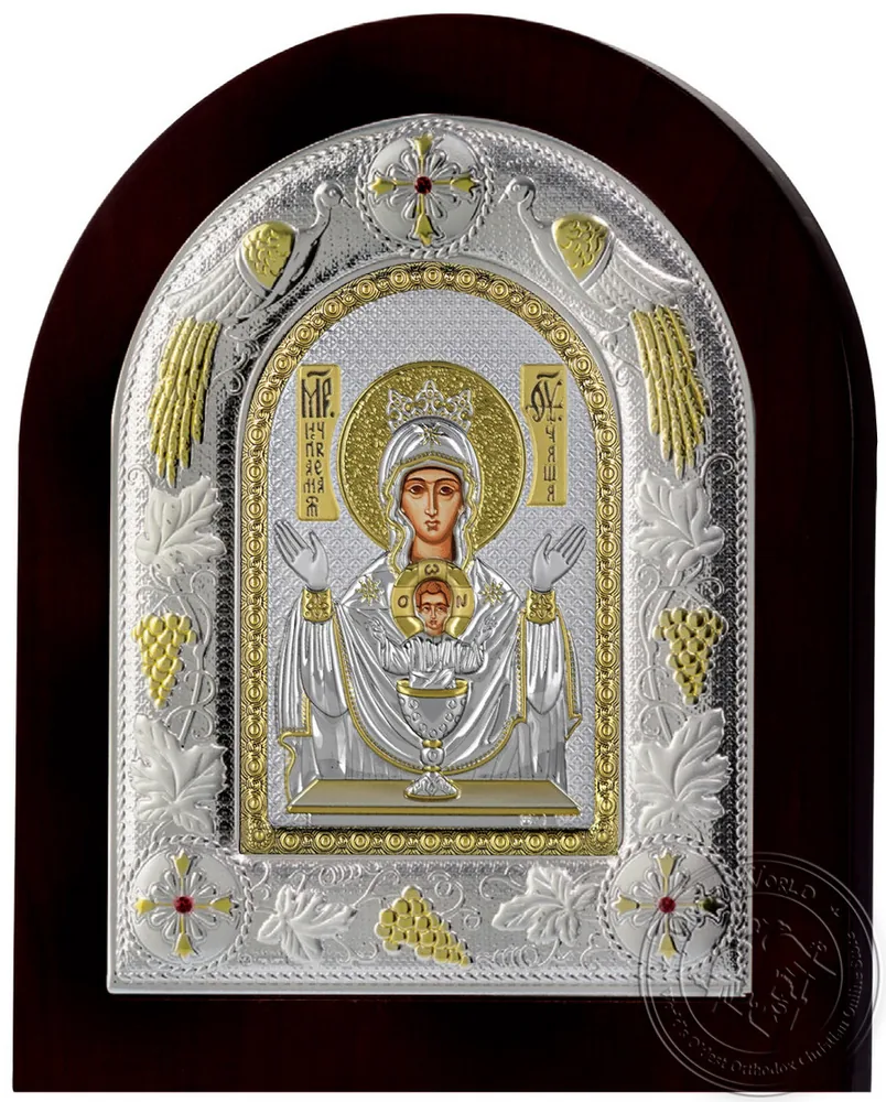 ყოვლადწმინდა ღვთისმშობელი წმინდა ბარძიმით, ვერცხლის ხატი