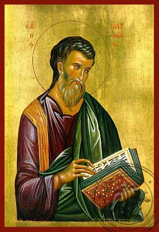მოციქული და მახარებელი წმინდა მათე, ხელნაწერი ხატი