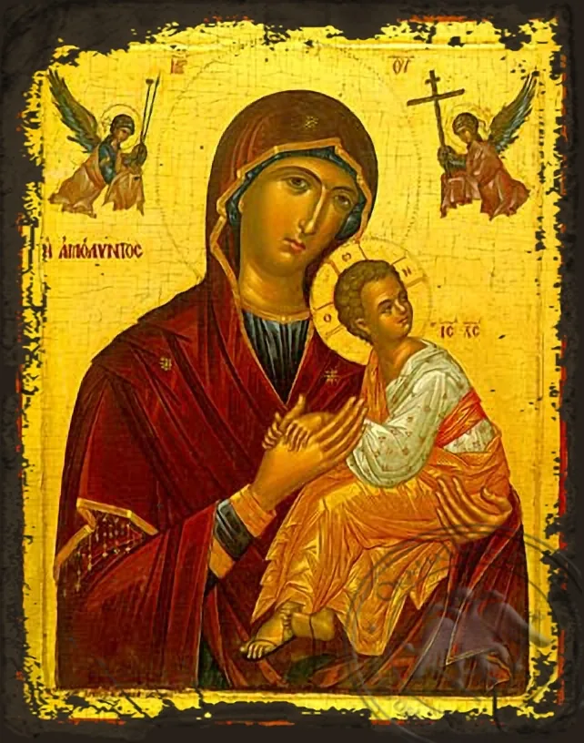 ღვთისმშობელი " უხრწნელი " უხრწნელი, ძველებურად გაფორმებული ბიზანტიური ხატი