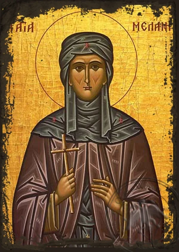 Святая Мелания Младшая, монахиня, Римская, византийская икона под старину