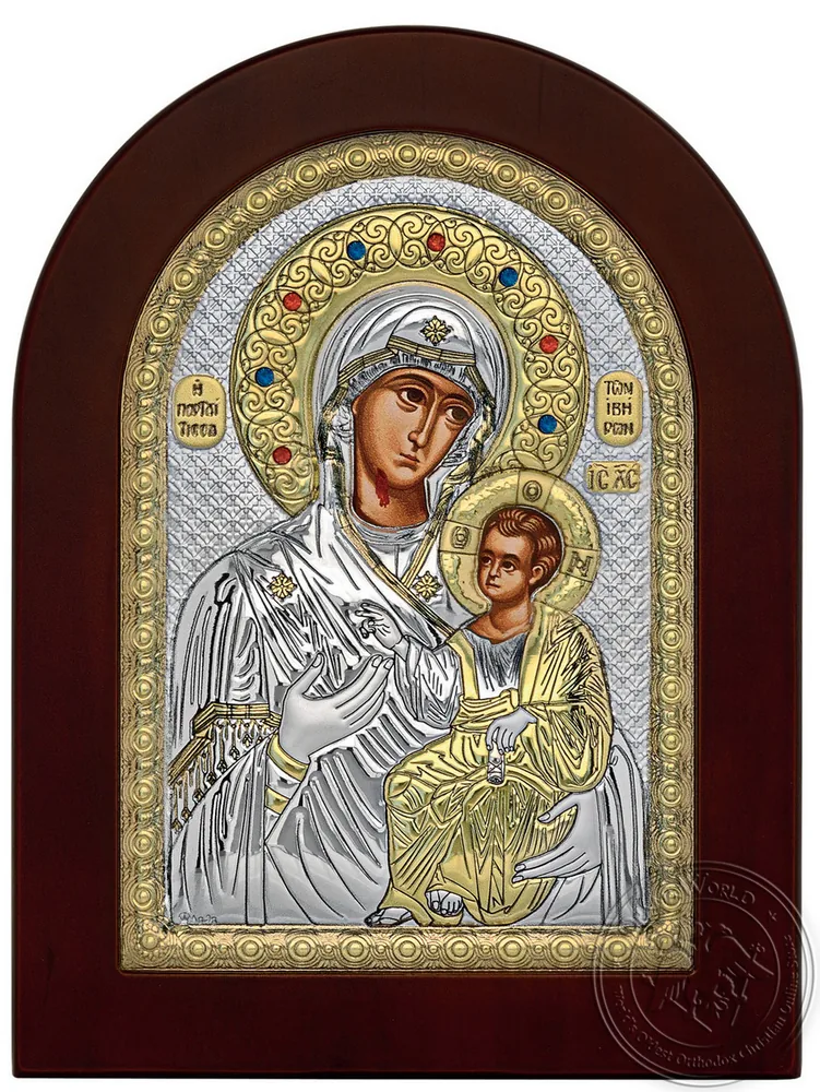 Virgin Mary Portaitissa - Silver Icon