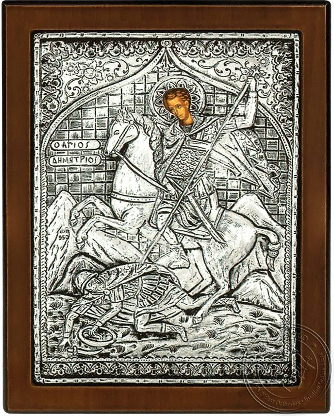 Димитрий, серебряная икона
