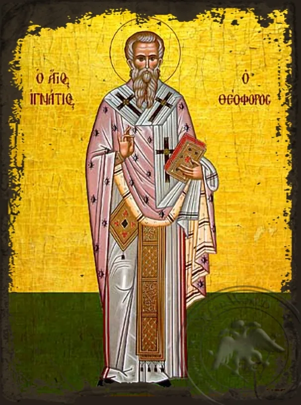 Святой Игнатий Антиохийский, византийская икона под старину