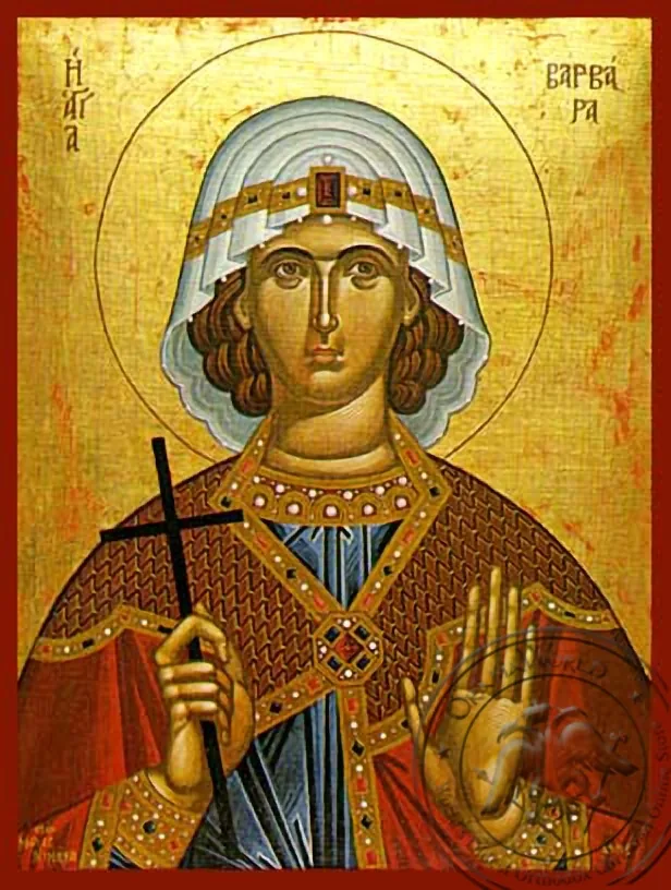 Святая великомученица Варвара, рукописная икона