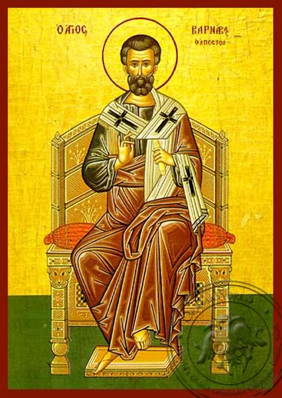 წმინდა მოციქული ბარნაბა, ტახტზე მჯდომი, ხელნაწერი ხატი