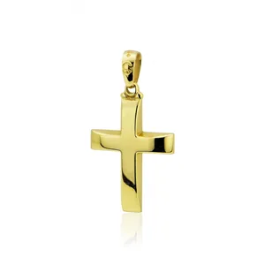 Christening Cross for Boys made of 14K Yellow Gold