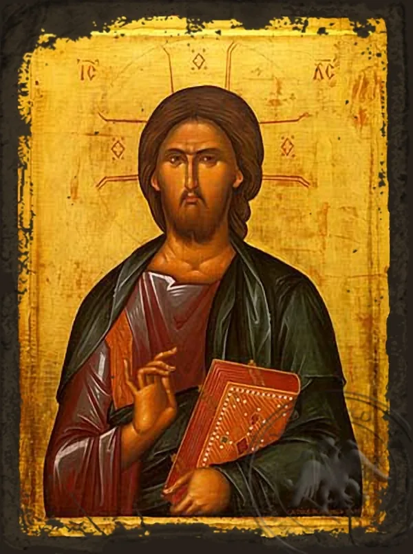 მაცხოვარი მაკურთხებელი, ძველებურად გაფორმებული ბიზანტიური ხატი