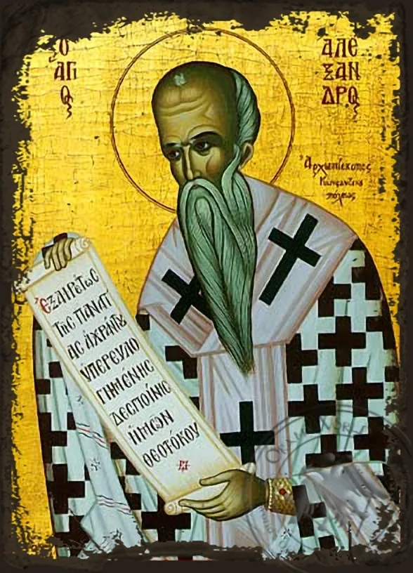 Saint Alexander, Patriarch of Constantinople - Aged Byzantine Icon