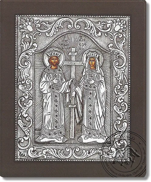 Sts Konstantinos & Eleni - Silver Icon