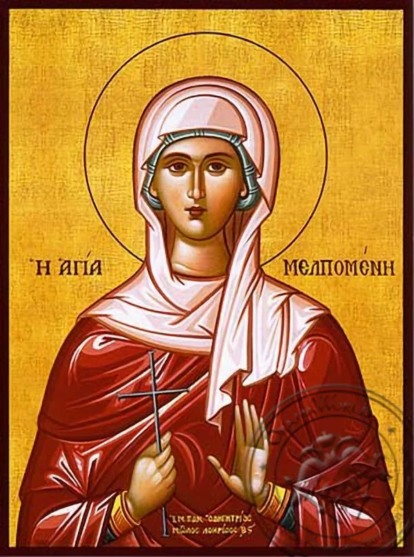 Святая Мелпомена, мученица, рукописная икона
