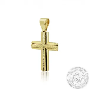 Christening Cross For Boys made of Gold-Plated Sterling Silver 925