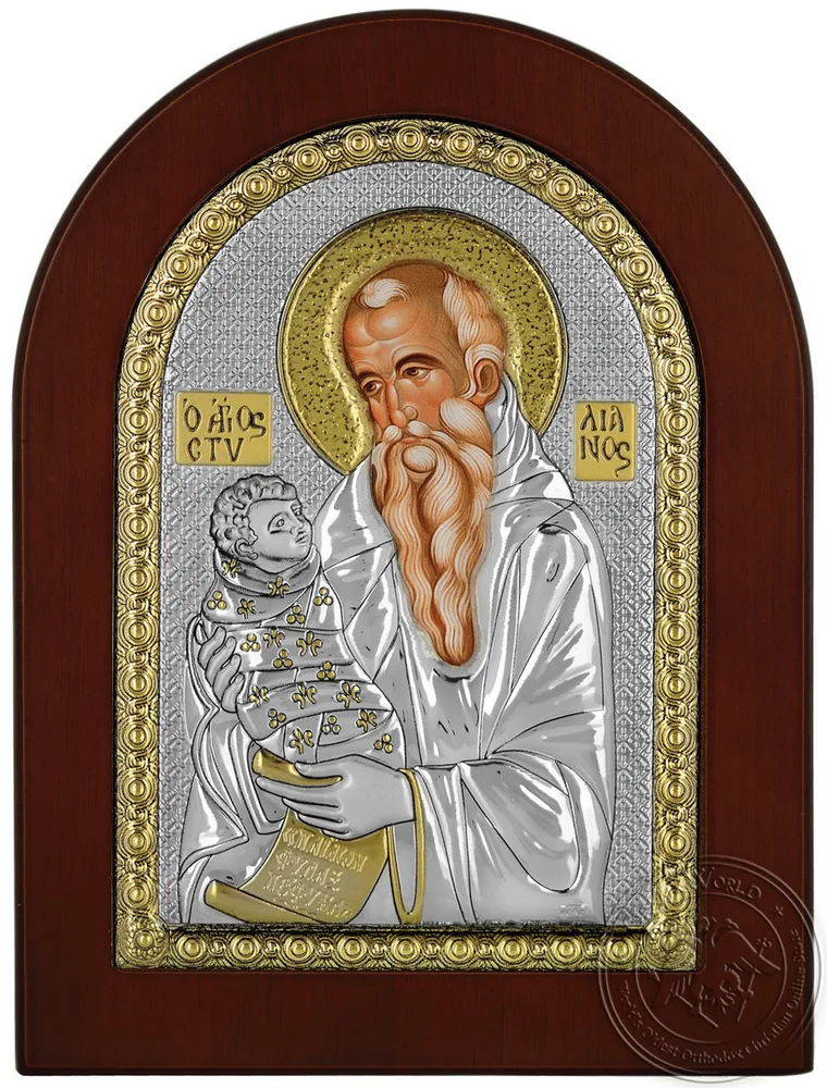 Saint Stylianos - Silver Icon
