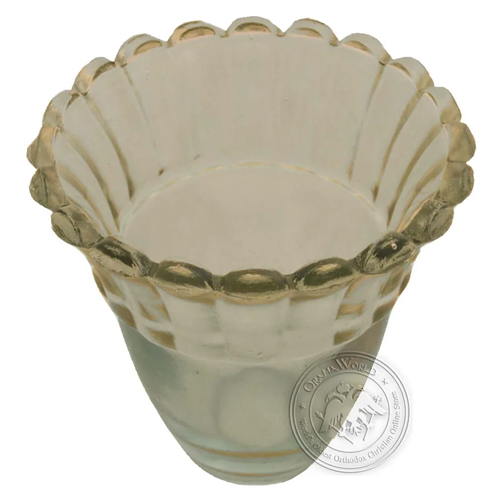 Oil Candle Glass Replacement Cup Flower A Clear