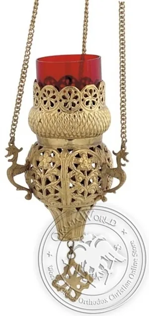 Byzantine Brass Hanging Oil Candle