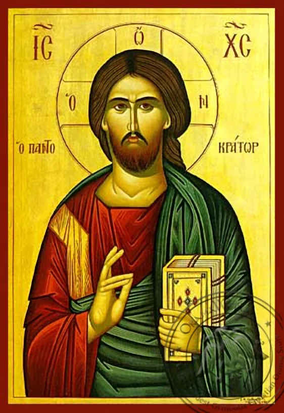 Спаситель благословляющий, Вседержитель, рукописная икона