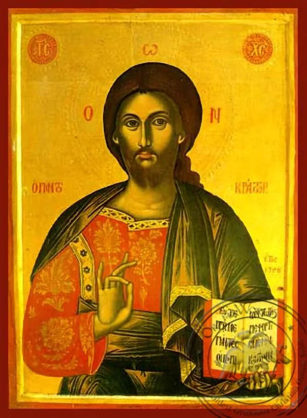 Спаситель благословляющий, Вседержитель, рукописная икона