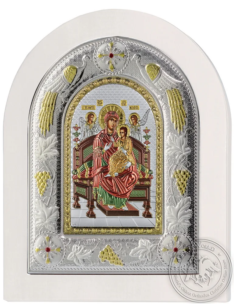 ყოვლადწმინდა ღვთისმშობელი ყოვლადმეუფე, ვერცხლისფერი ხატი თეთრ ხეზე