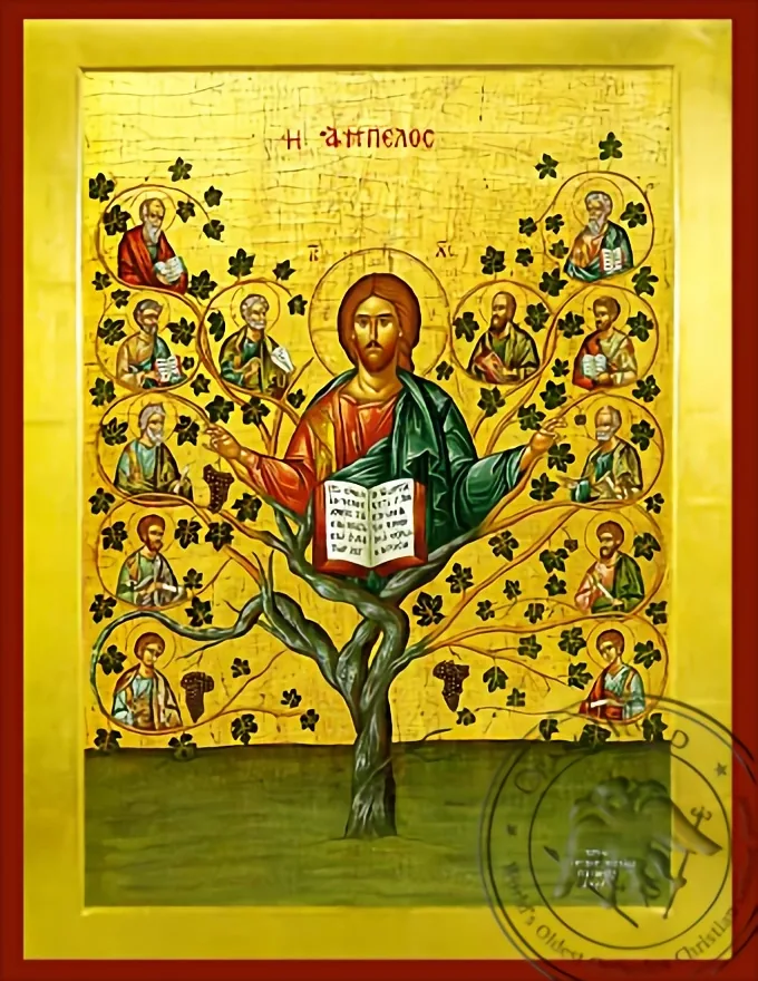 Иисус Христос Истинная Лоза, византийская икона