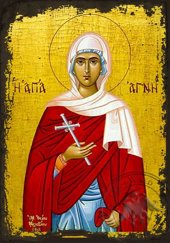 წმინდა აგნია, ძველებურად გაფორმებული ბიზანტიური ხატი
