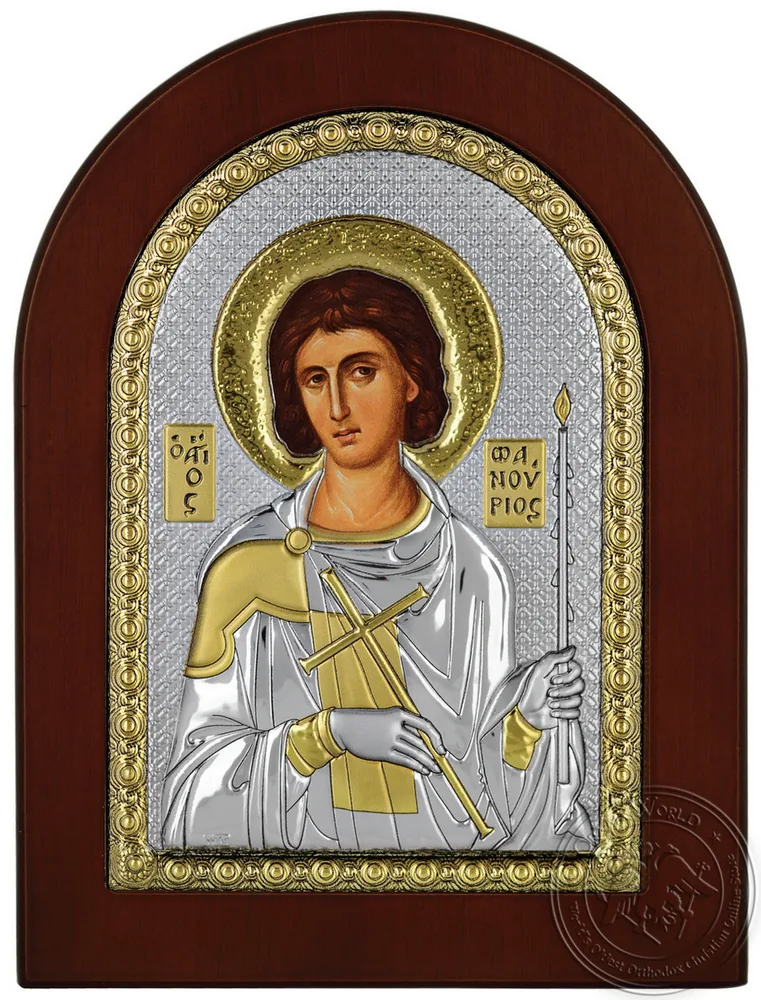 Saint Phanourios - Silver Icon