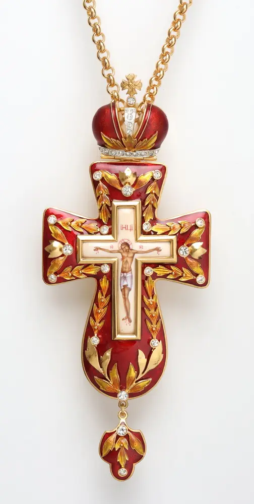 Pectoral cross №3 / gilding / silver enamel