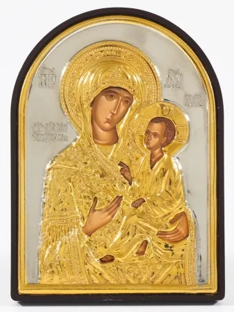 Icon in plastic frame 9×12 arched riza cover №2 Tikhvin Mother of God