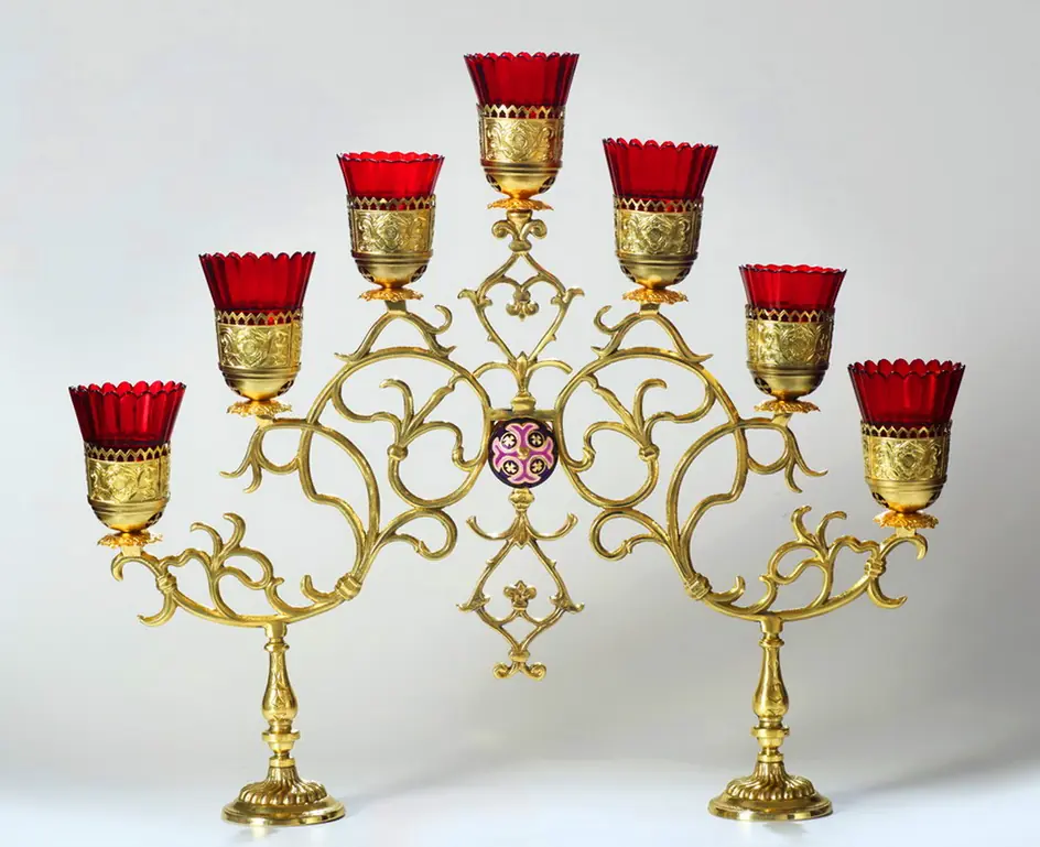 Seven-branched candlestick altar small gilding