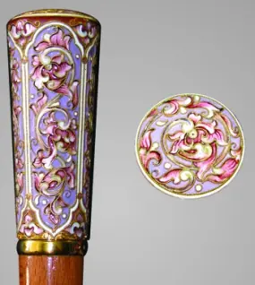Staff №1 one-piece silver filigree, enamel, painting / gilding