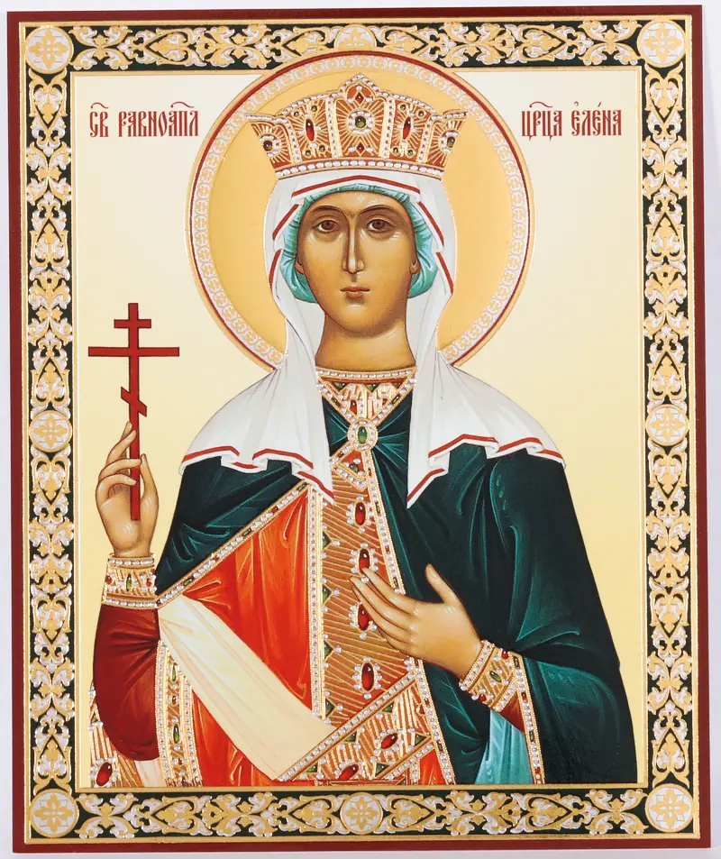 Icon on hardboard №1 11×13 double embossing Helen of Constantinople, Equal-to-the-Apostles (5)