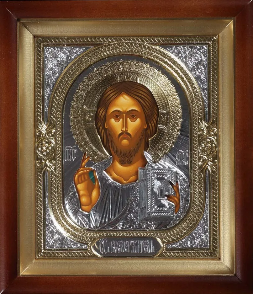 Icon in icon case 18×24 complex, tempera, 3D riza №1 Saviour