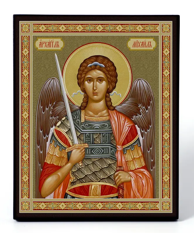 Icon on board 13×15 3D print, varnish Archangel Michael 2
