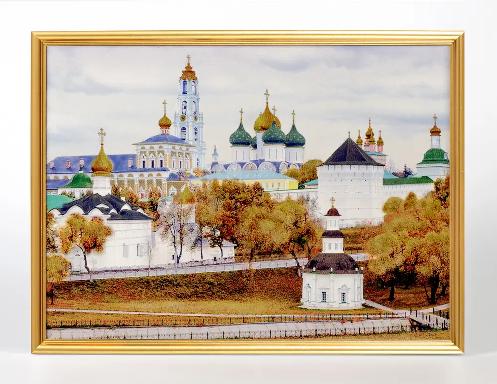 Picture 30×40 print on canvas “Gold-look” in golden frame №2