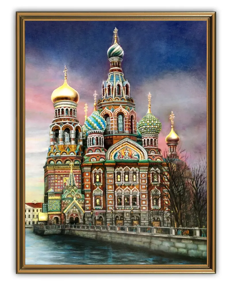 Картина 30х40, объемная печать на пластике, в коричневой рамке №55