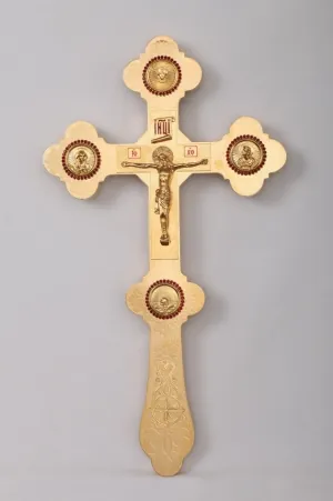Altar cross №1-2 complex №2 with cast with overlays gilding