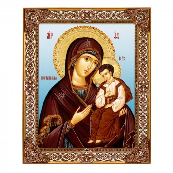 Icon on board 18×24 gilded finish, 3D print, varnish Peschanskaya Mother of God