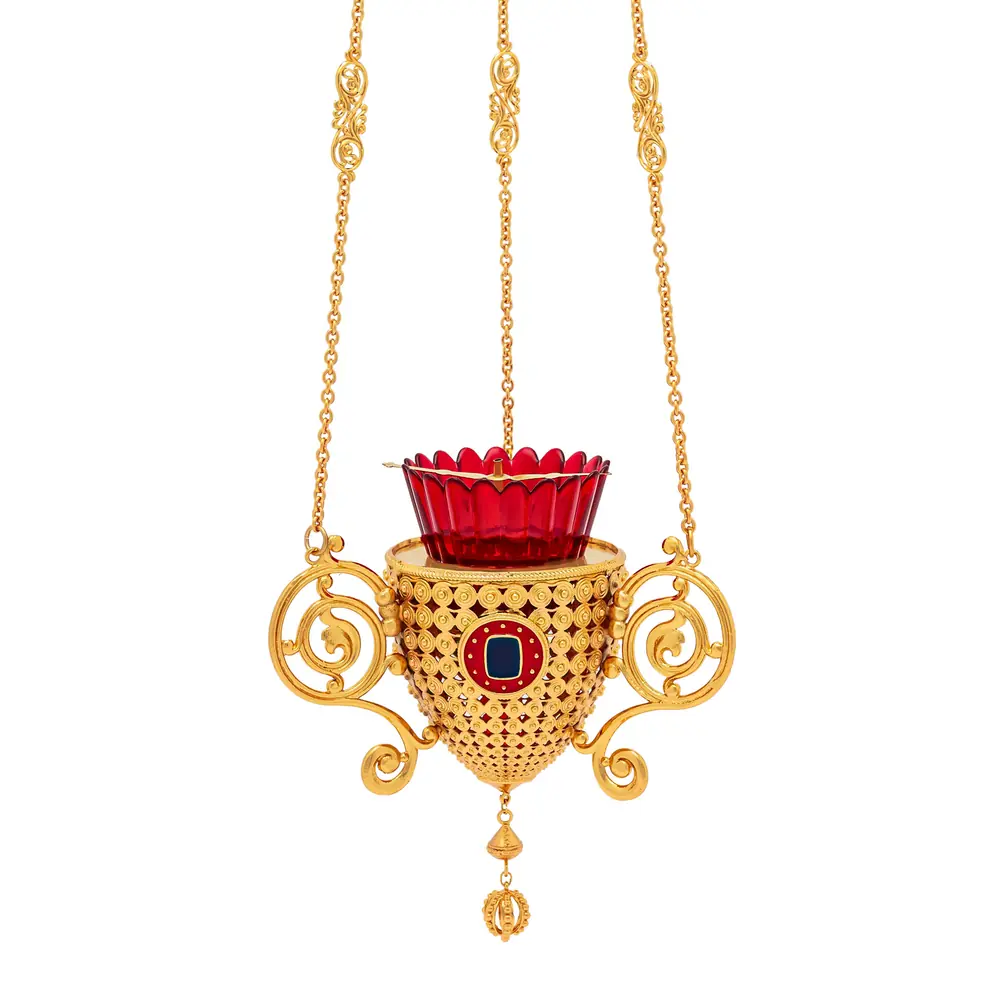 Hanging vigil lamp №102 gilding