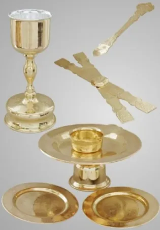 Chalice 0.5 with accessories with insert (stainless steel) gilding