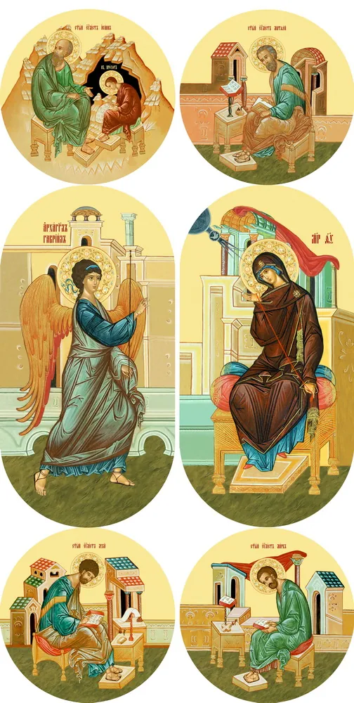 Icons 20×40, MDF, oval (set 6 pcs) Royal Doors icon-painted №1