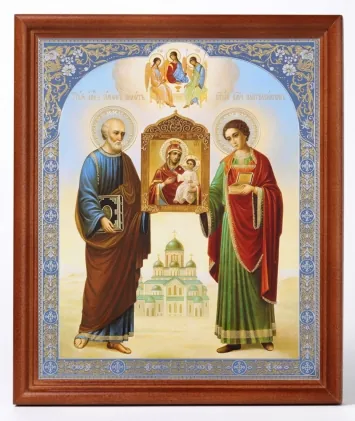 Icon in wooden frame №1 18×24 double embossing Deliverer 2