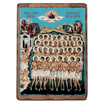 Icon on board 17×22 3D print, varnish Forty Martyrs of Sebaste 2