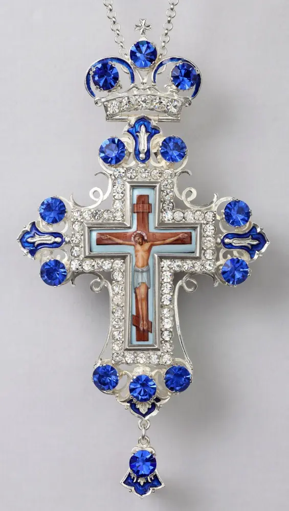 Pectoral cross №180 silver enamel