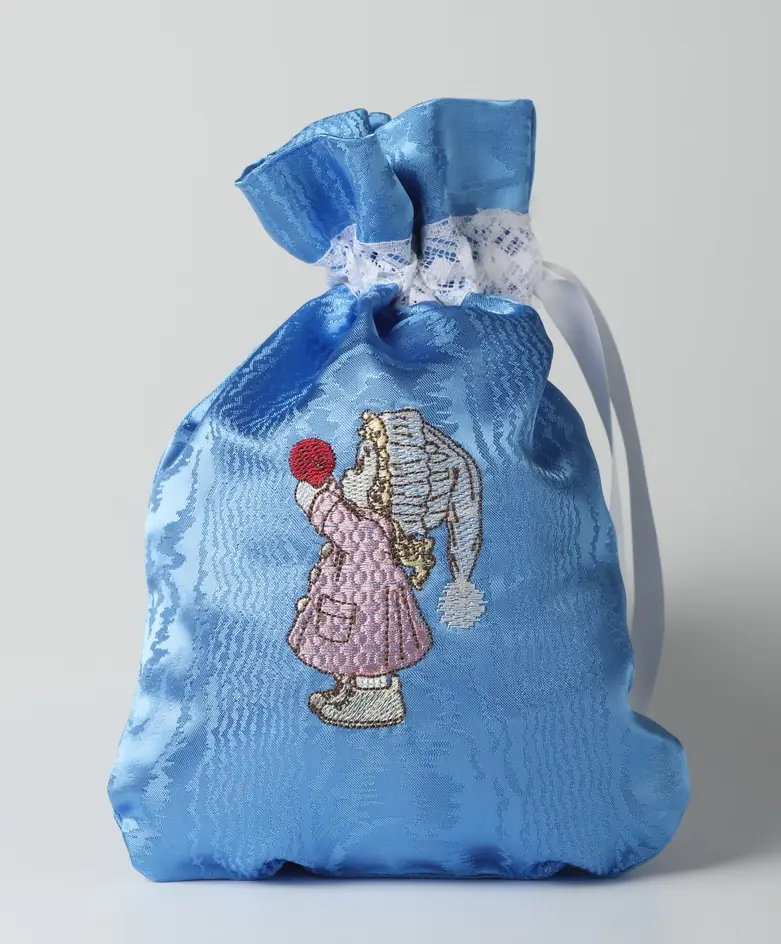 Pouch for Christmas gifts with machine embroidery 21×28 №2