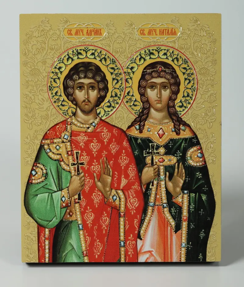 Icon on board 13×15 3D print, varnish Adrian and Natalia