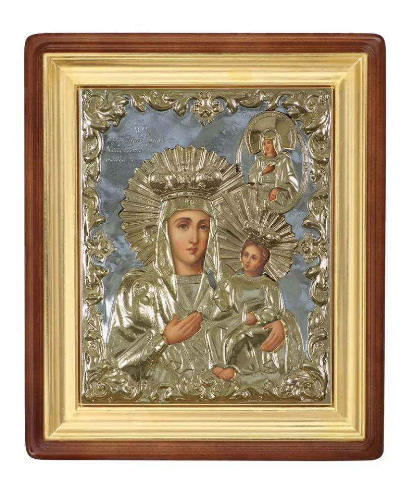 Painted icon in icon case 24×30 oil, riza cover №142, icon case №1 Częstochowa Mother of God