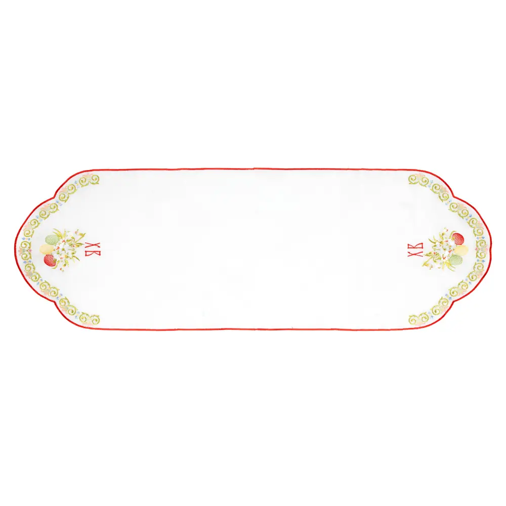 Embroidered church Easter napkin linen 84×29 cm №1