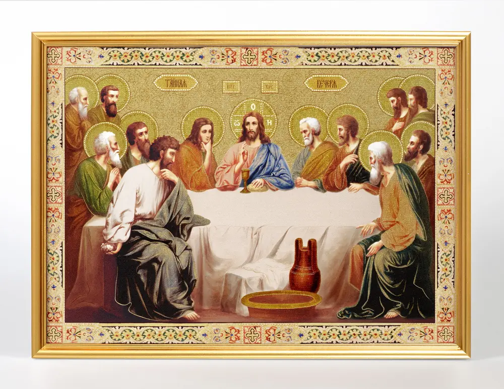 Picture 30×40 print on canvas “Gold-look” in golden frame №7