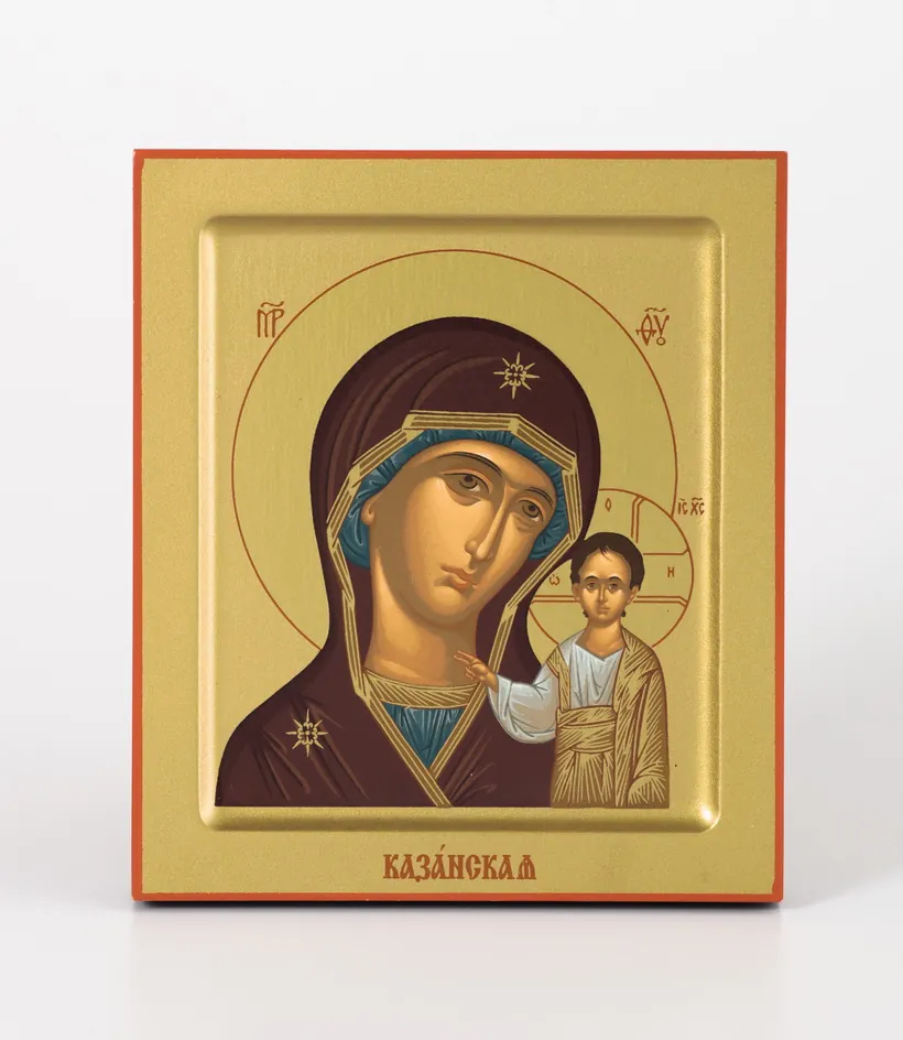 Икона на дереве 13х15 прокат, ковчег, упаковка Казанская БМ 2
