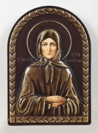 Icon in plastic frame 6×9 arched riza cover №3 Xenia of St Petersburg Blessed