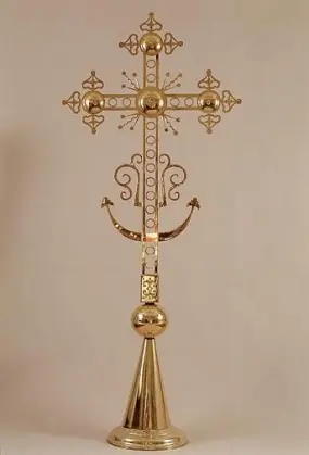 Cross on dome №2 with ball and with cone gilding